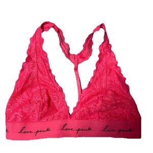 Victoria Secret Pink Lace Bralette  Size Small